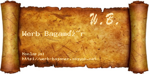 Werb Bagamér névjegykártya